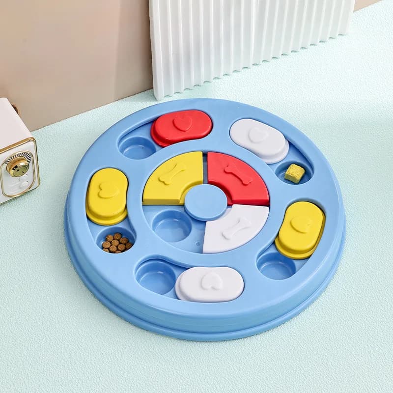موزع طعام ذكي للجراء وعاء غير قابل للانزلاق لعبة تدريب للكلاب والقطط ألعاب ألغاز للكلاب مغذية بطيئة تفاعلية - 5