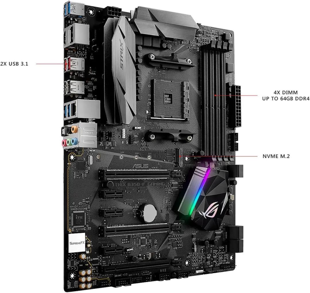 ASUS ROG STRIX B350-F GAMING Motherboard AMD B350 AM4 DDR4 3200MHz 64GB support 5600 2600  2700 3500 5700 3900 1700 cpu M.2 ATX - 3