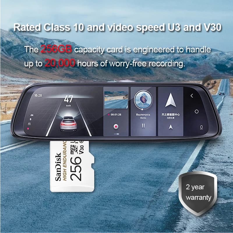 SanDisk Memory Card High Endurance Micro SD Card V30 U3 4K 32GB 64GB 128GB 256GB TF Cards for Dash Cam Home Video Monitoring - 4