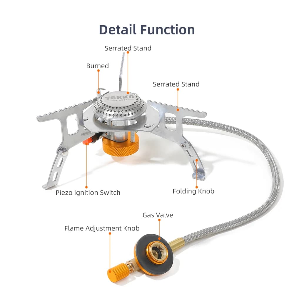 TARKA Foldable Camping Gas Stove Outdoor Backpacking Burner Split-Type Strong Fire Heater for Hiking Picnic Cooking Supplies