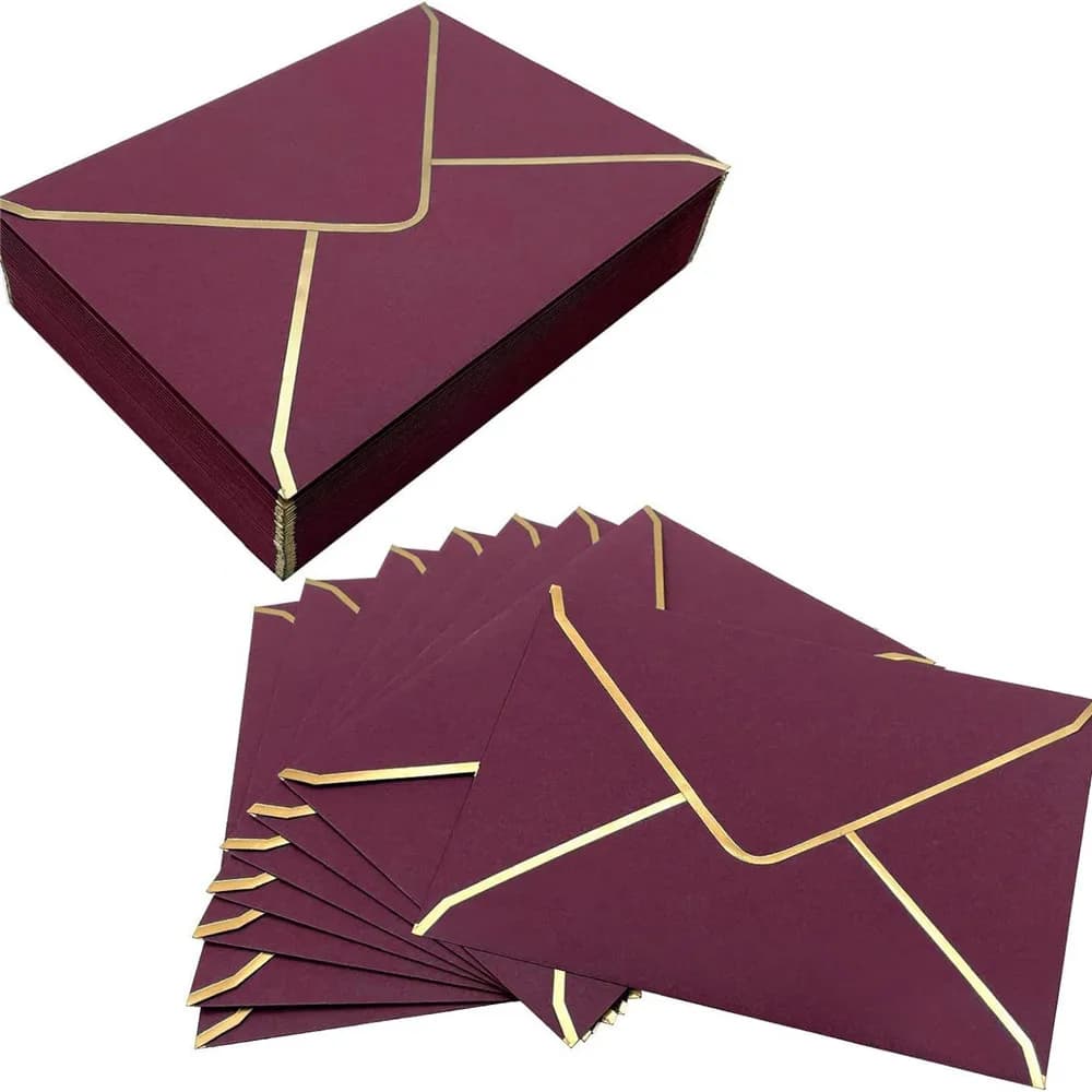 20 قطعة أظرف ورقية A7 لأظرف بطاقات الهدايا وحفلات الزفاف للدعوات والقرطاسية وبطاقات عيد الميلاد وتغليف الصور وكيس الأظرف - 3