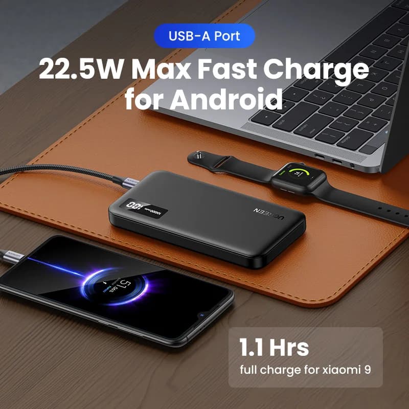 بنك طاقة UGREEN 22.5 واط شحن سريع 10000 مللي أمبير في الساعة محمول لجهاز iPhone 15 Pro Max وXiaomi وHuawei بطارية خارجية PD20W - 3