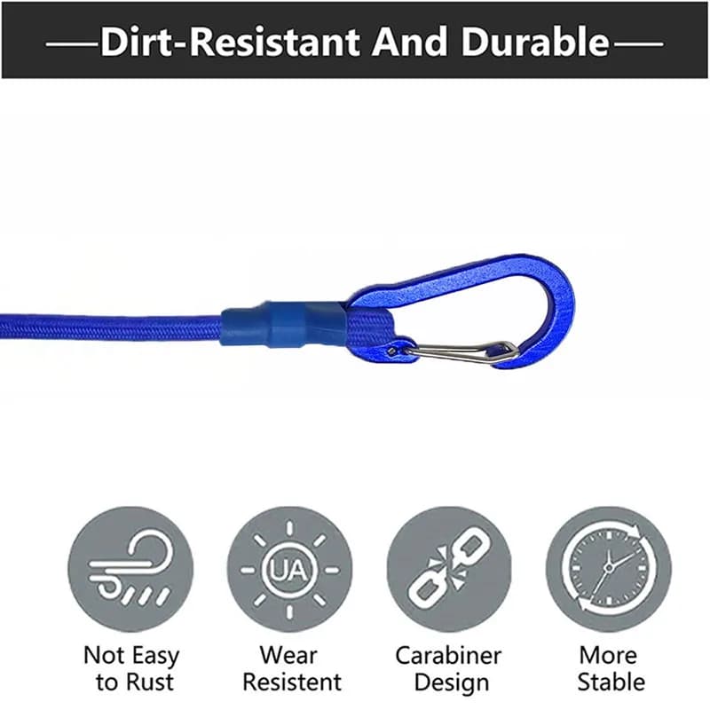 حبل مرن ثقيل الواجب 8 مم، 7 أنواع من الأشرطة المرنة، خطافات المشي، حبال تعبئة الأمتعة، إكسسوارات التخييم - 3