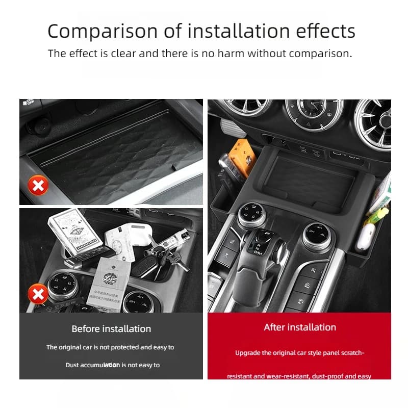 لسيارة Great Wall TANK 300 هايبرد وحدة تحكم مركزية شحن لاسلكي وسادة سيليكون صندوق تخزين إكسسوارات داخلية معدلة - 5