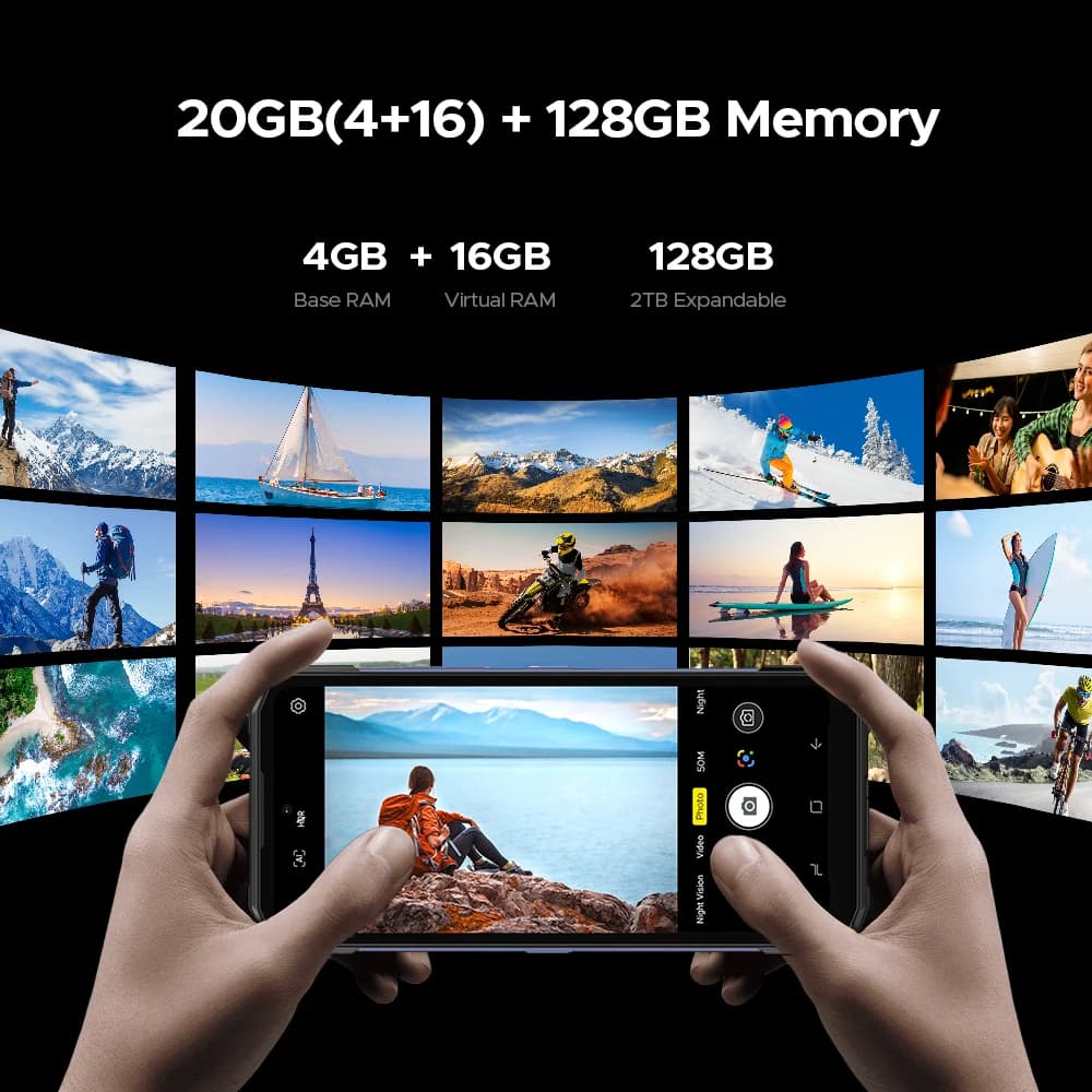 الإصدار العالمي DOOGEE Blade20 هاتف متين Gemini AI بطارية 10300mAh شاشة 6.6'' HD+ ذاكرة 4GB 128GB نظام أندرويد 15 هاتف ذكي NFC - 6