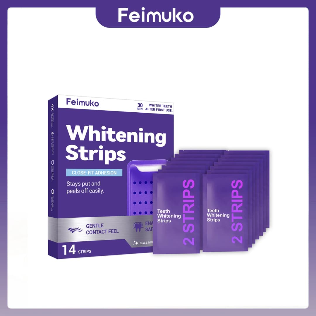 Purple Teeth Whitening Strips Oral Hygiene Fresh Breath Brighten Tooth Bleaching Long Lasting Oral Care Tooth Whitener Patches