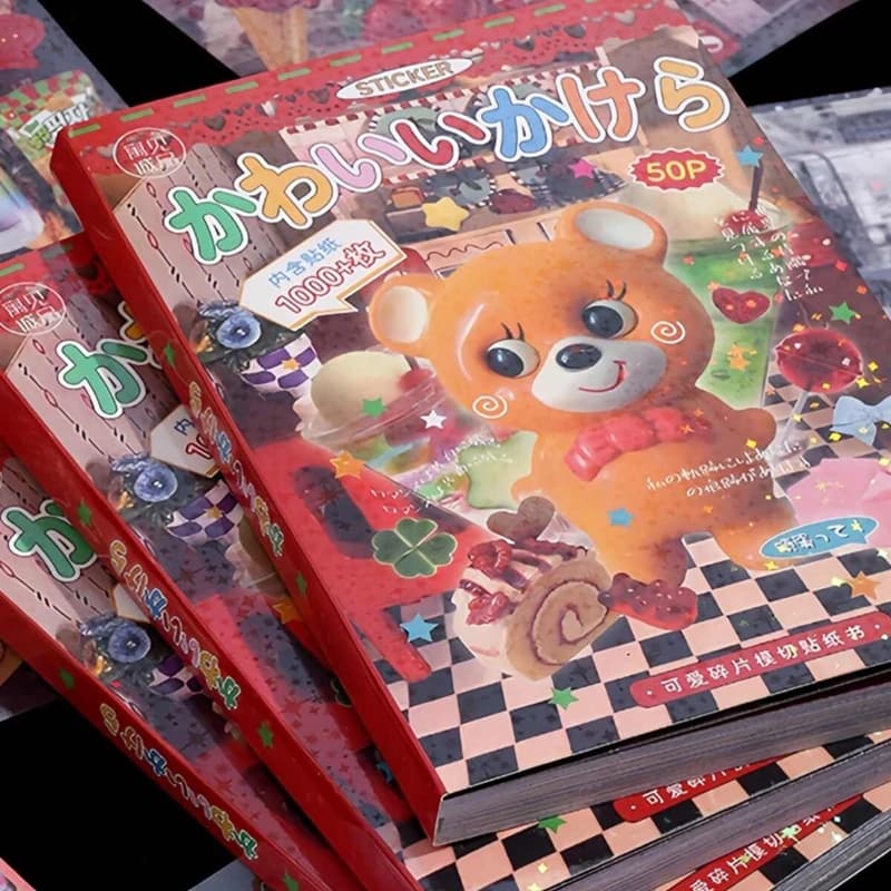 50 قطعة/كتاب ملصقات فيلم ياباني لطيف Y2K، ملصقات ديكور كوايي لدفتر الفتيات وحافظة الهاتف ودفتر القصاصات