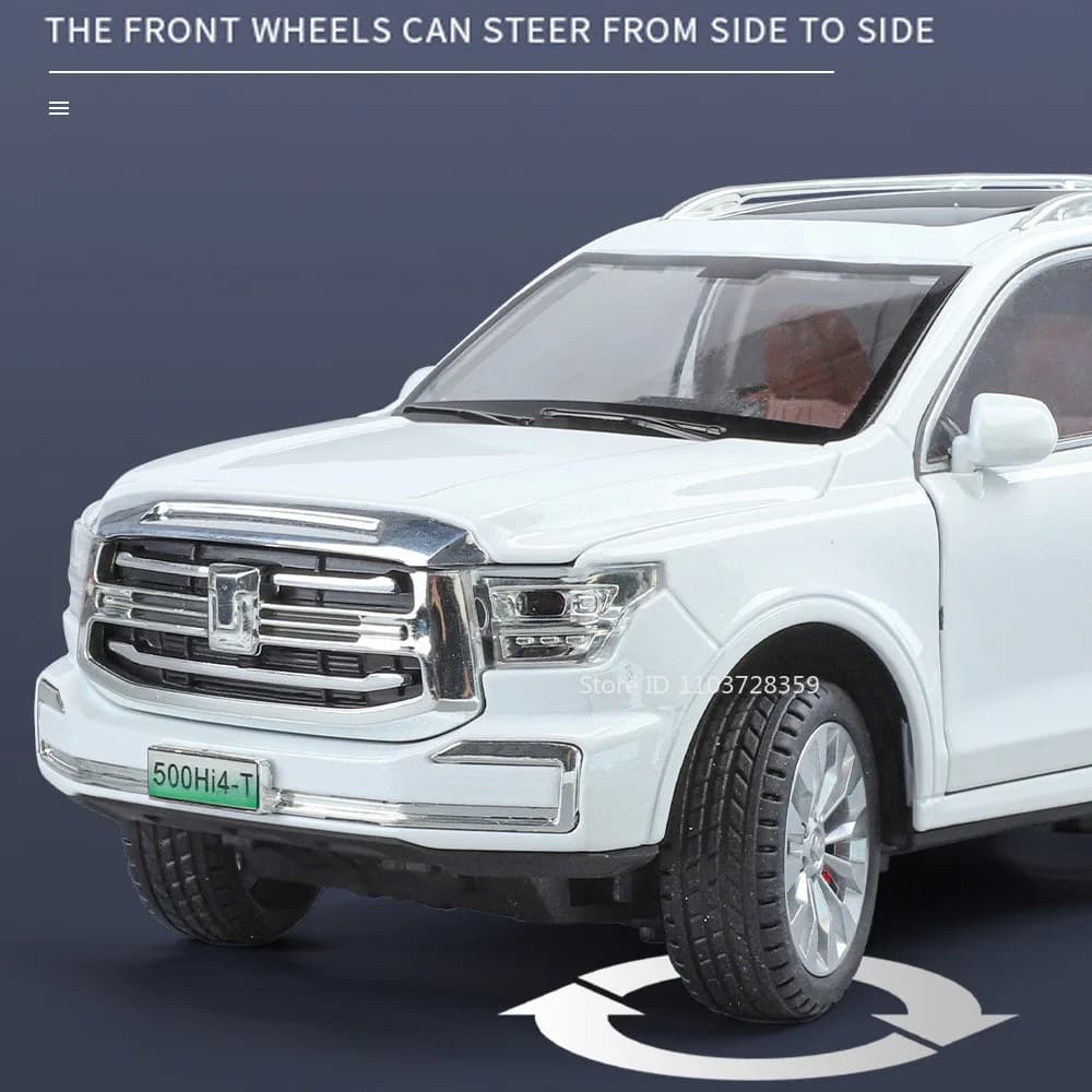 نموذج مصغر لسيارة TANK 500 300 مقياس 1:24 ألعاب سيارات سبائك مصبوبة مركبات طرق وعرة صوت وضوء أبواب مفتوحة سحب للخلف هدايا للأولاد - 5