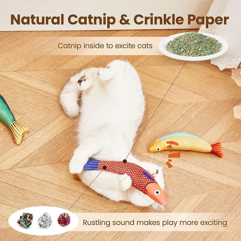 Cat Toy Catnip 3D Simulation Fish Goldfish Kitten Toys Pillowfish Interactive Sounding Cat Chew Bite Plush Toys Cat Supplies - 4