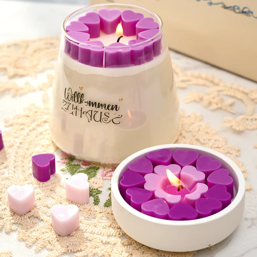 قالب شمع سيليكون على شكل قلب 55 تجويف، عدة صنع شموع عيد الحب، قالب خبز كيك وشوكولاتة للحب، هدايا حفلات - 3