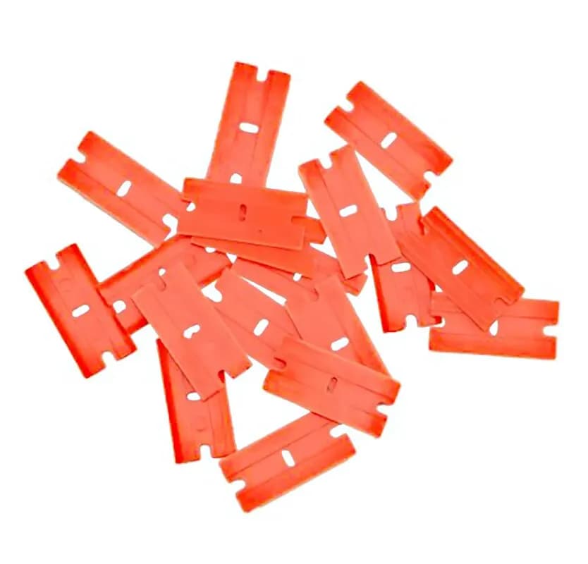 100 Pieces Two Cutting Plastic Razor Blade Label Clean Razor Glue Remover Window Glass Clean Scraper Car Wrap Sticker Squeegee - 5