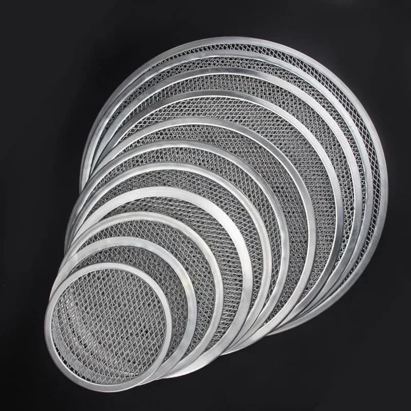 6-14 Inch Pizza Screen Pan Metal Net Non Stick Baking Tray New Seamless Aluminum Metal Net Bakeware Kitchen Pizza Tools - 3