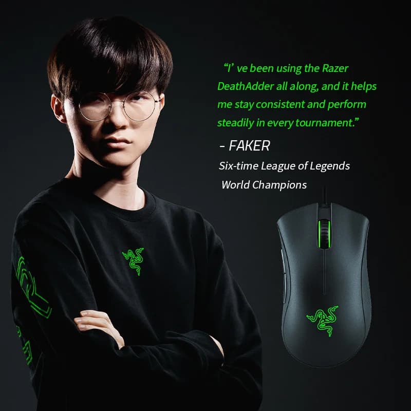 Razer DeathAdder Essential Black & White USB Wired Ergonomic Gaming Mouse for PC Esports - 5