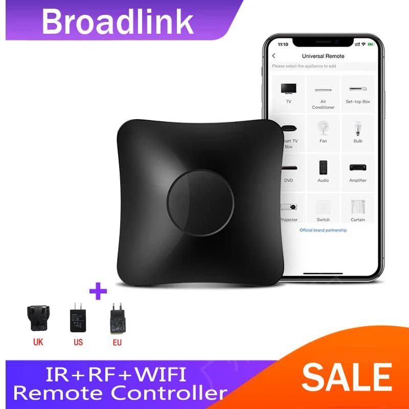 Broadlink RM4 PRO With EU/UK/US Plug IR RF wifi UNIVERSAL Remote Control Hub Smart Home Automation TV AC Fan Compatible - 3