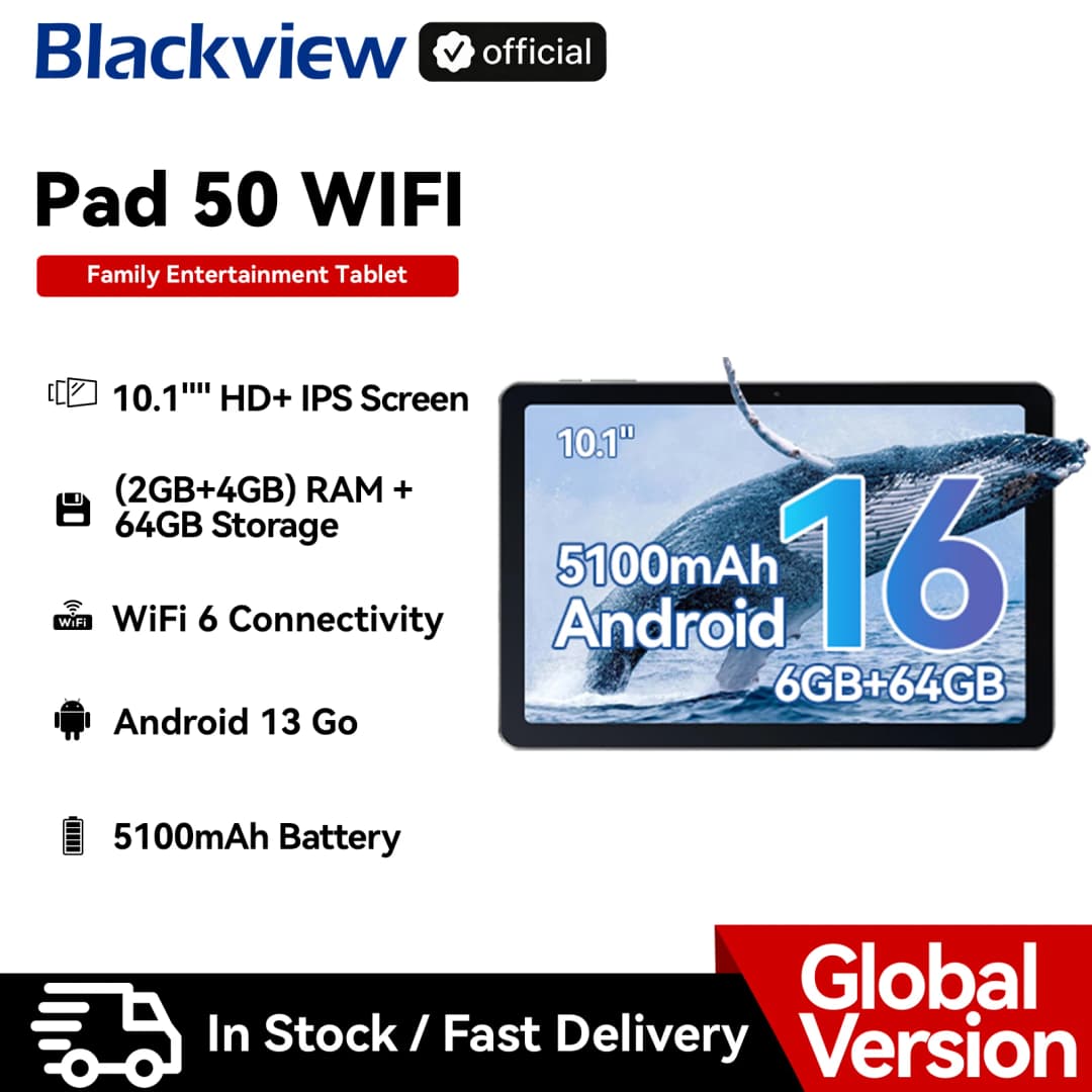 Blackview Oscal Pad 50 WIFI Tablet 10.1 Inch 800*1280 HD Display 5100mAh Long Battery Life A133P CPU Android Tablet