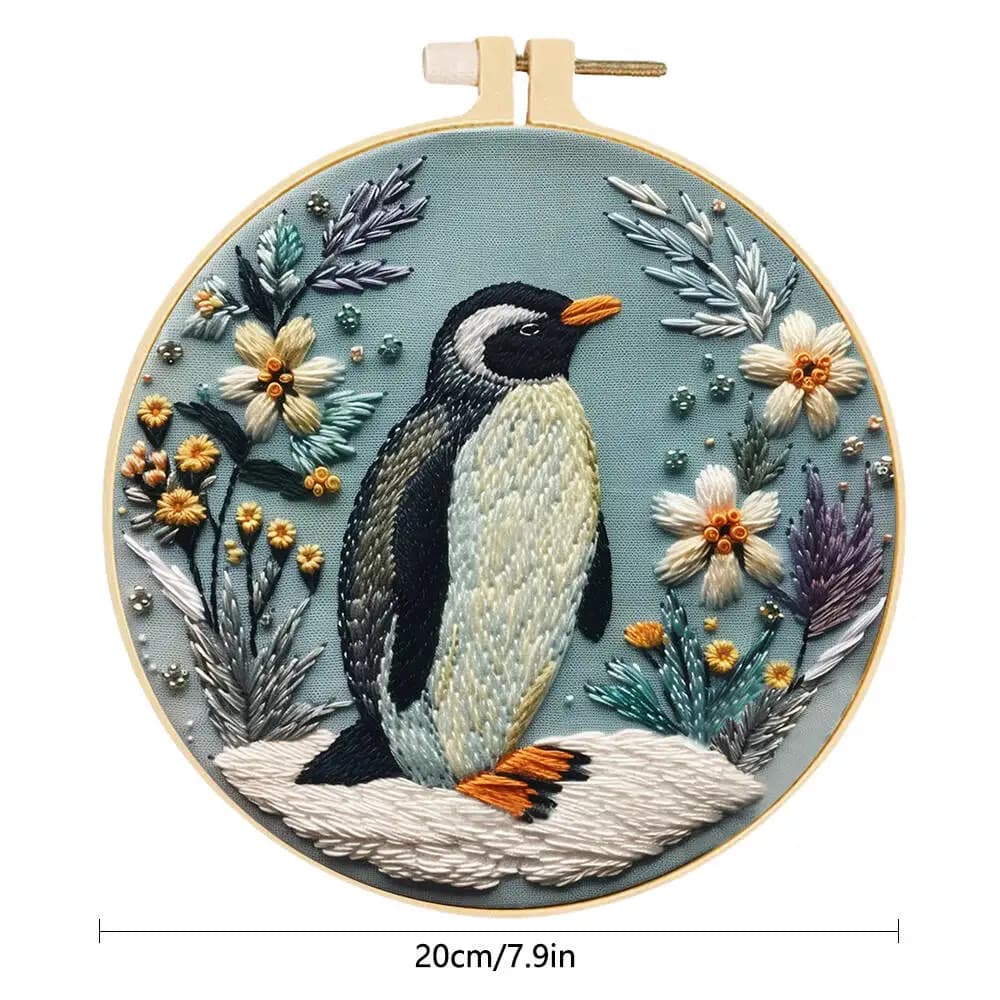 1 قطعة لوازم تطريز يدوية DIY - نمط حيوانات (فراشة، طيور، نحل، قطة) - عدة تطريز للمبتدئين - هدية حرفية فريدة - 2