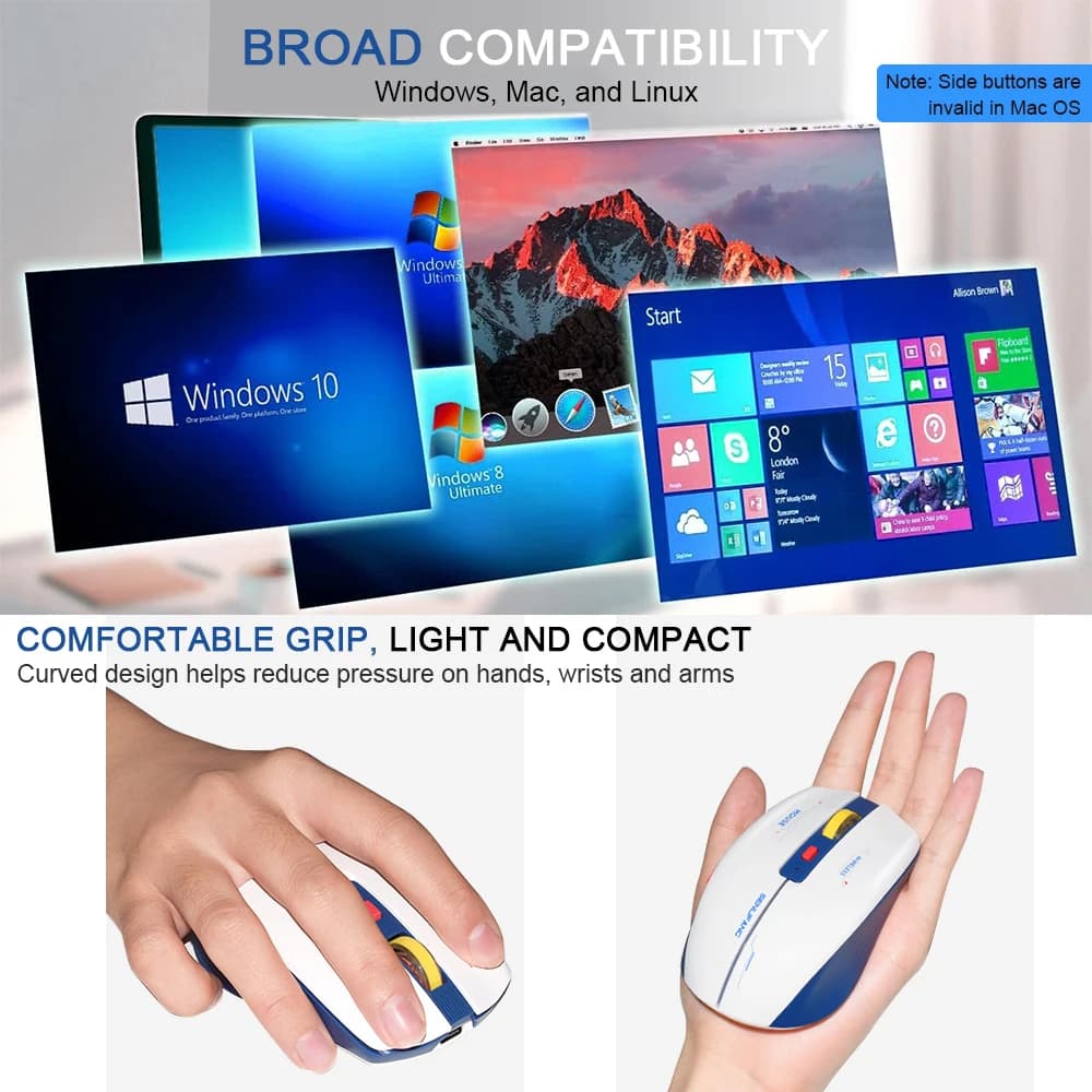 ماوس ألعاب LT-T19 مريح قابل لإعادة الشحن USB 2.4G لاسلكي إضاءة RGB ماوس للكمبيوتر المكتبي المحمول - 5