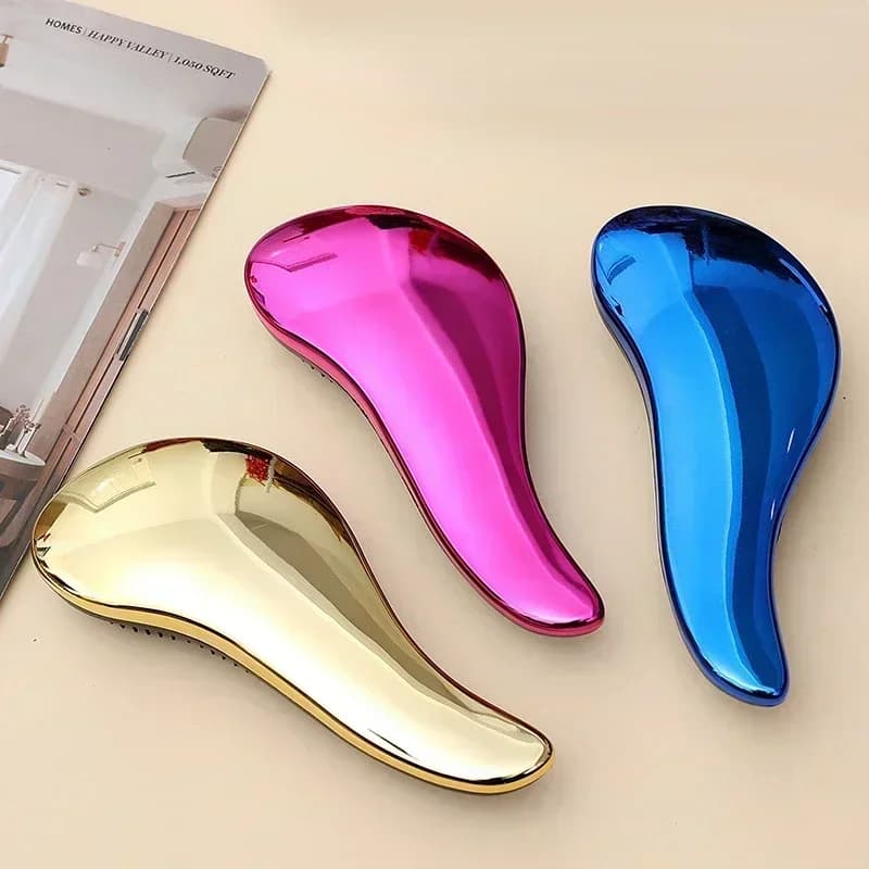 فرشاة شعر ناعمة بلاستيكية، مشط تدليك صغير، فرشاة فك تشابك الشعر، أداة تصفيف شعر احترافية لصالونات الحلاقة - 6