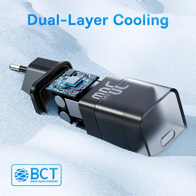 شاحن Baseus 30W GaN شاحن هاتف لجهاز iPhone 16 15 14 13 12 Pro Max شاحن USB C يدعم PD QC PPS شحن سريع للكمبيوتر المحمول - 4