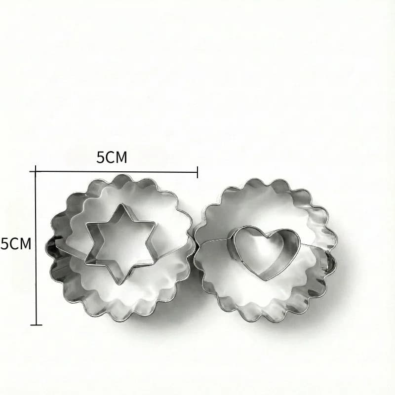 Flower-shaped Cookie Cake Embossing Mold Jam Sandwich Valentine's Day Cookie Cutter Heart Shape Pastry Biscuit Mold Baking Tools - 6