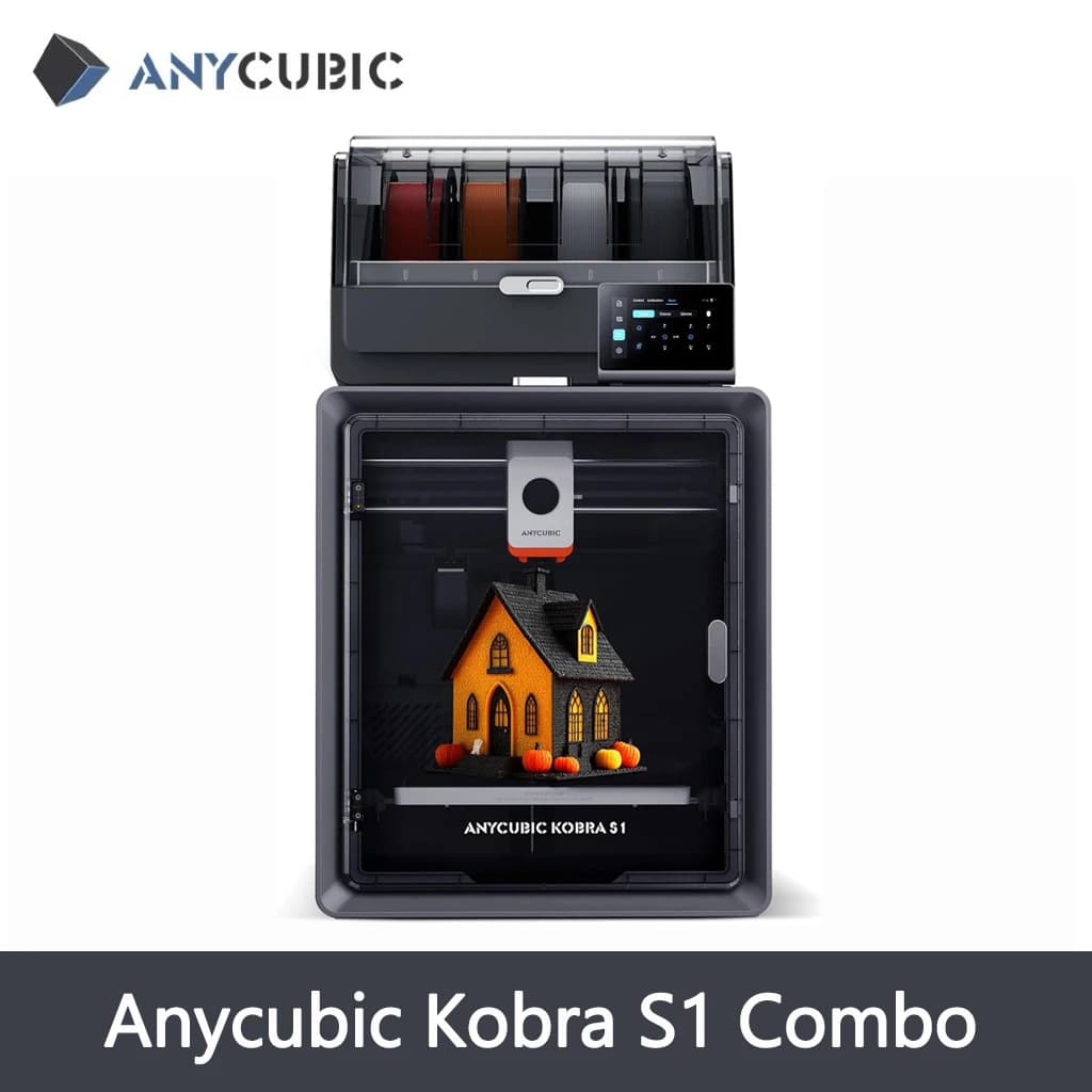 Anycubic Kobra S1 Combo Multi-Color 3D Printer Up to 600mm/s High Speed Printing Auto-Leveling Core XY Structure Direct Extruder