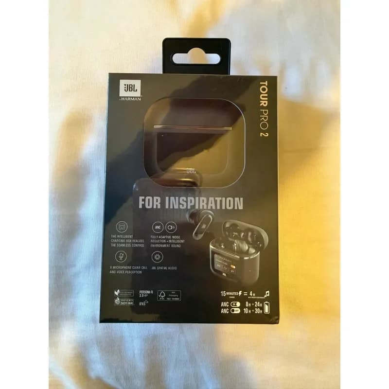 سماعات أذن لاسلكية JBL Tour Pro 2 مع علبة ذكية، بلوتوث، أسود، إصدار دولي HK - 3