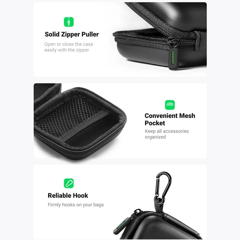 حقيبة سماعات أذن UGREEN صلبة لسماعات Airpods وEarpods وSennheiser إكسسوارات سماعات بلوتوث لاسلكية - 6