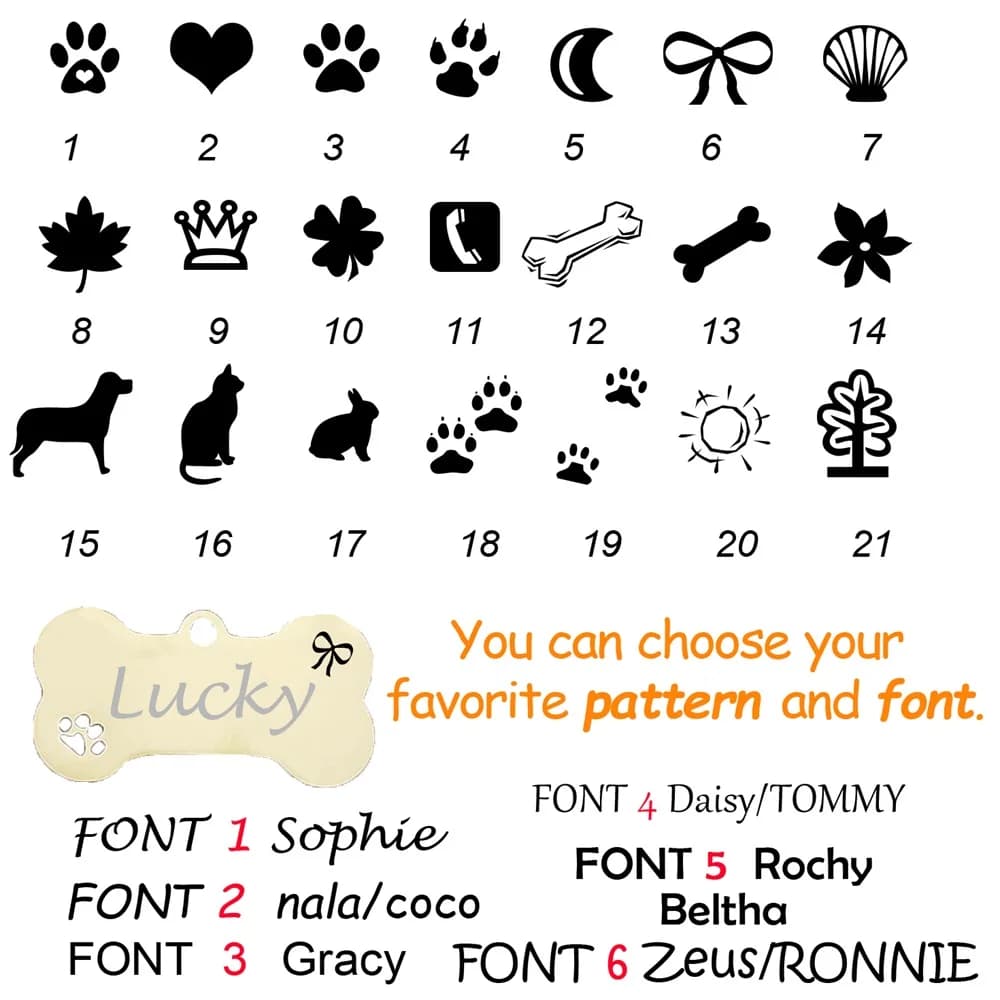 Pet ID Tag Personalized Free Engraved Keychain for Cat Puppy Dog Tag Pendant Keyring Bone Paw Bone Pet Accessories - 3