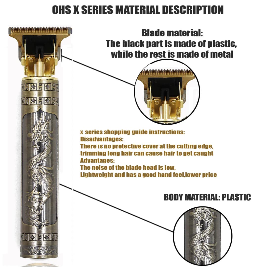 Vintage T9 Electric Hair Cutting Machine Hair Clipper Professional Men Shaver Rechargeable Barber Trimmer for Men Dragon Buddha - 2