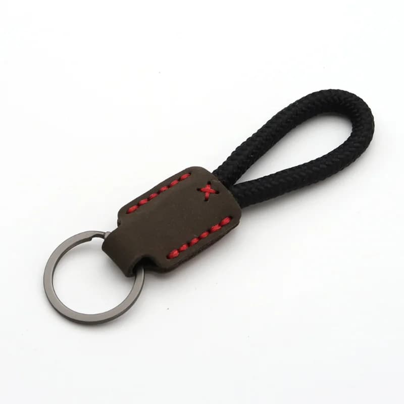 New Classic Vintage Cow Leather Keychain Men Personality Fashion Leather Car Key Ring - 4