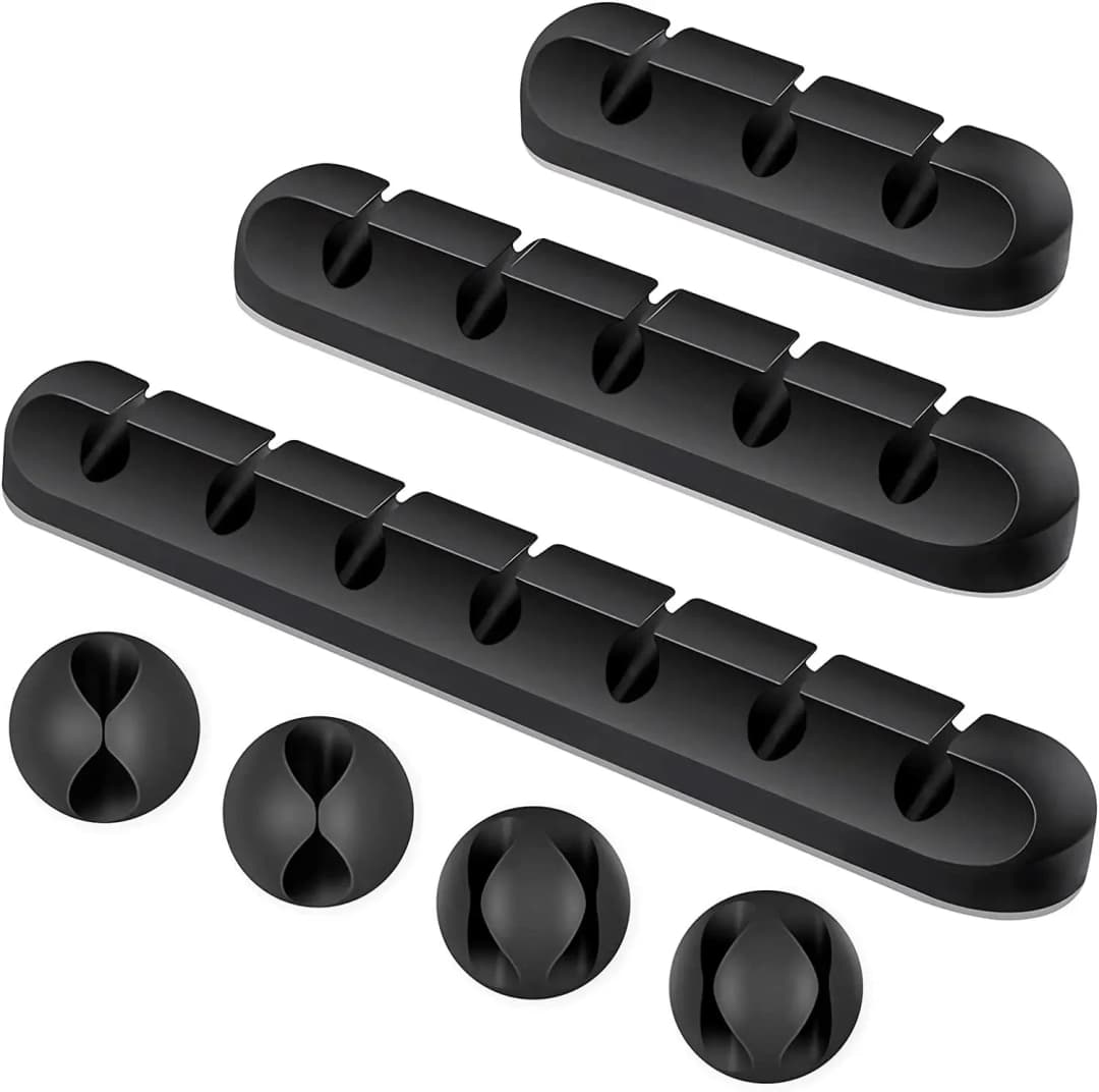 سطح المكتب شحن كابل نقل بيانات المثبت متعدد المنافذ الإبداعية خط التخزين المواد سيليكون منظم الكابلات جهاز ترتيب الأسلاك - 2