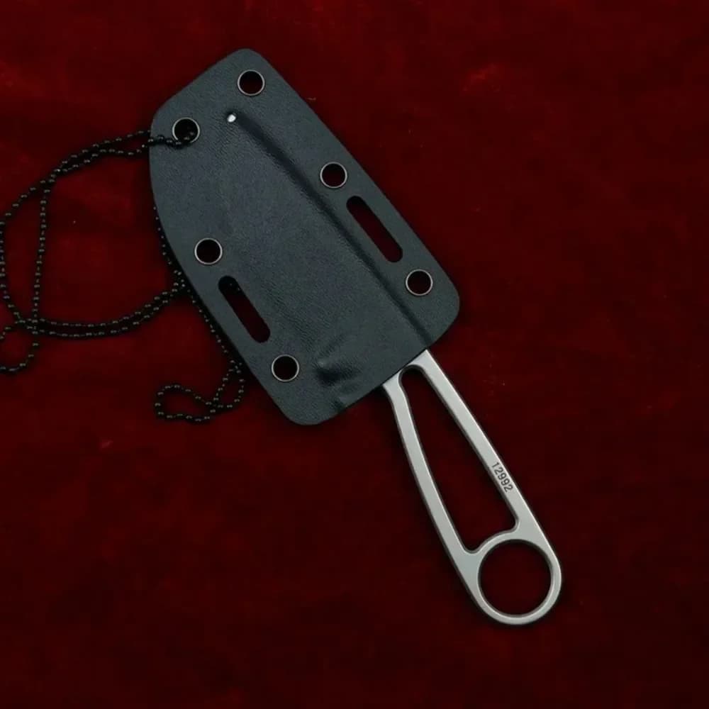 سكين جيب ثابت عالي الجودة، نصل D2، حقيبة Kydex، سكين متعدد الوظائف لتقطيع الفواكه، تصميم متين - 5