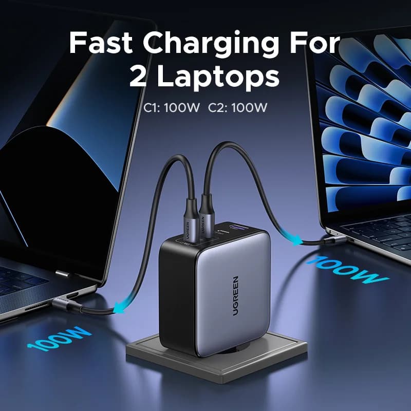 UGREEN 200W Travel GaN Charger PD 3.1 140W QC4.0 3.0 Quick Charge For Macbook Pro Laptops iPhone 17 16 Samsung S25 Xiaomi Tablet - 3