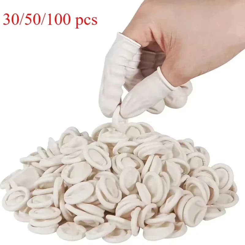 قفازات أصابع من اللاتكس، 30/50/100 قطعة، أداة إصلاح الساعات، مقاومة للانزلاق، مضادة للكهرباء الساكنة، قفازات مطاطية لمجموعة صانع الساعات
