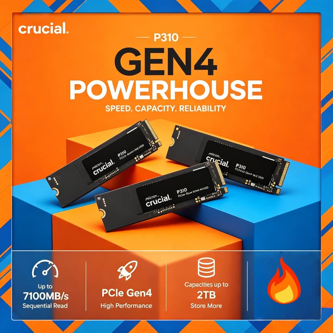 Crucial P310 1TB 2TB 2280 PCIe Gen4 3D NAND NVMe M.2 SSD Up to 7100 MB/s Internal Solid State Drive PC OEM Package Max
