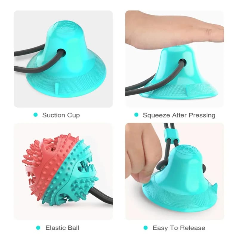 Dogs Food Toys Silicon Suction Cup Tug Interactive Dog Ball Toy For Pet Chew Bite Tooth Cleaning Toothbrush Feeding Pet Supplies - 4