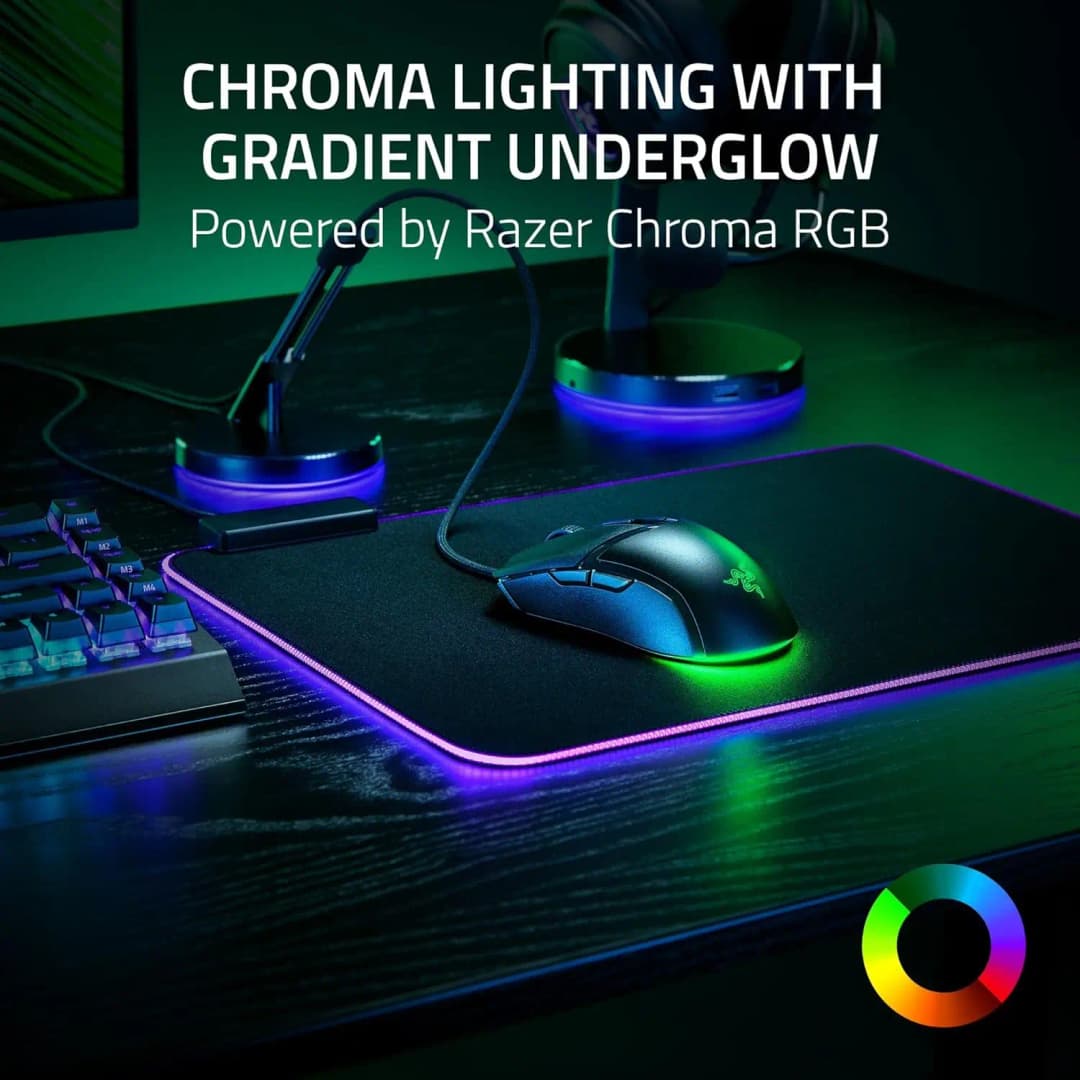ماوس ألعاب رايزر كوبرا الأصلي، 58 جرام، سلكي، مفاتيح بصرية Gen-3، إضاءة Chroma مع تدرج سفلي - 3