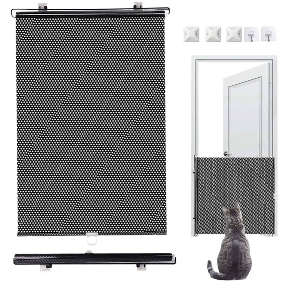 بوابة أمان قابلة للسحب للحيوانات الأليفة، سهلة التركيب بدون حفر، مناسبة للقطط والكلاب، للممرات والمداخل والدرج - 5