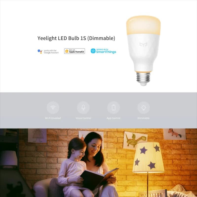 YEELIGHT LED Bulb 1S Smart Light E26/E27 Warm White Light Adjustable Brightness WiFi Voice Control 2700K For Homekit Google - 2