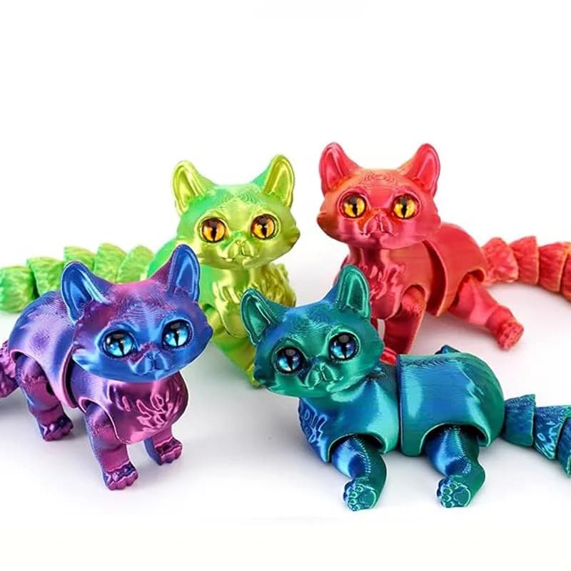12/16cm 3D Printed Articulated Cute Cats Figurine Miniature Living Room Decor Car Desktop Home Decoration Accessories Kids Gifts - 2