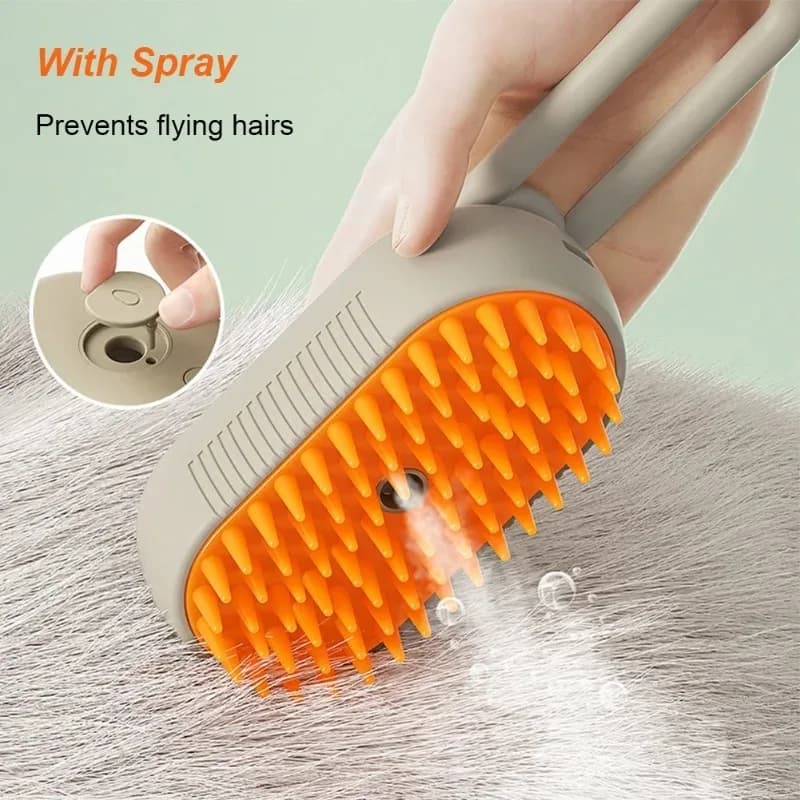 3 in 1 Pet Electric Steam Brush Cat and Dog Cleaning Spray Massage Grooming Comb Retractable Handle Pet Hair Removal BeautyBrush - 3
