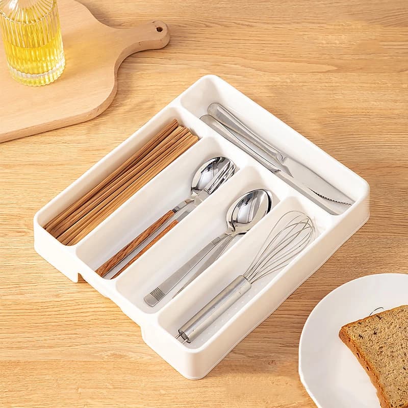 4/5 Grid Kitchen Cabinets Chopsticks And Tableware Storage Box Knife Fork Spoon Divider Organizer Knife Fork Drawer Storage - 5
