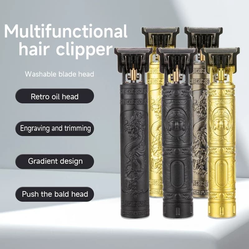 Cortadora de pelo Vintage, cortadora inalámbrica, portátil, USB, carga rápida, Máquina para cortar cabello, Afeitadora eléctrica