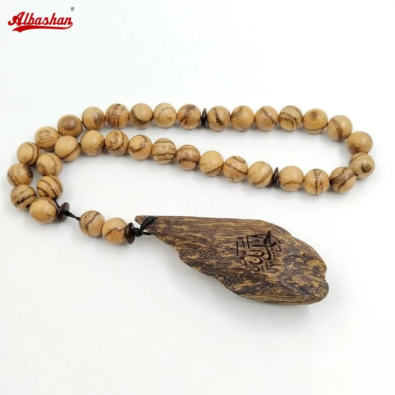 عود تسبيح صندل فيتنامي طبيعي سوار خشبي قلادة عود مسبحة هدية عصرية عربية