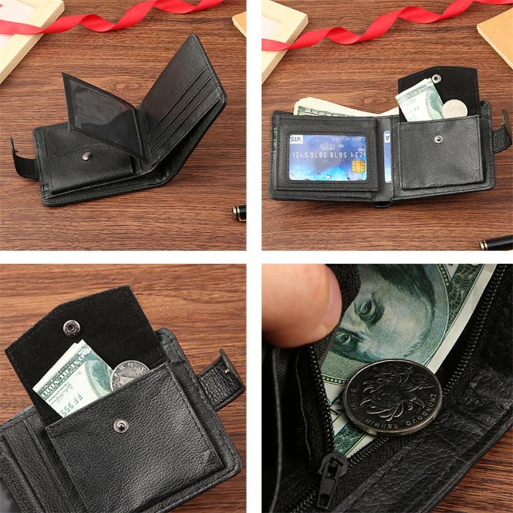 محافظ من الجلد الصناعي للرجال ، حامل بطاقات ، محفظة رجالية ، حامل صور صغير ، حقيبة ثلاثية الطيات ، محافظ رجالية ، حقيبة نقود ، قصيرة ، نحيفة ، عالية الجودة ، جديدة - 5