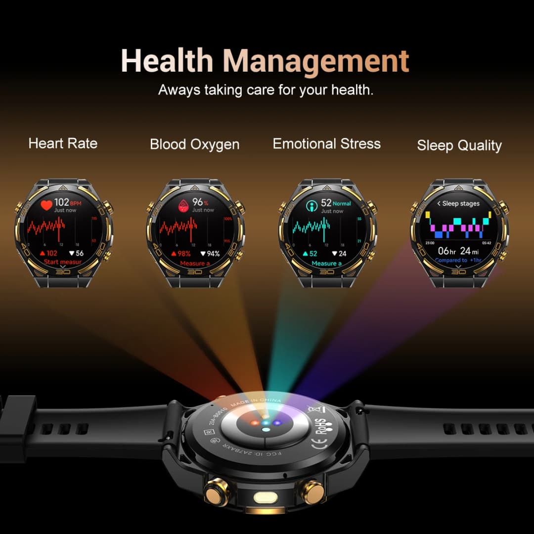 ساعة بلاكفيو دبليو 90 برو الذكية بشاشة 1.43 بوصة أموليد، مكالمات بلوتوث، مراقبة معدل ضربات القلب، بطارية 900 مللي أمبير/ 20 يومًا في وضع الاستعداد، ساعة ذكية للرجال - 5