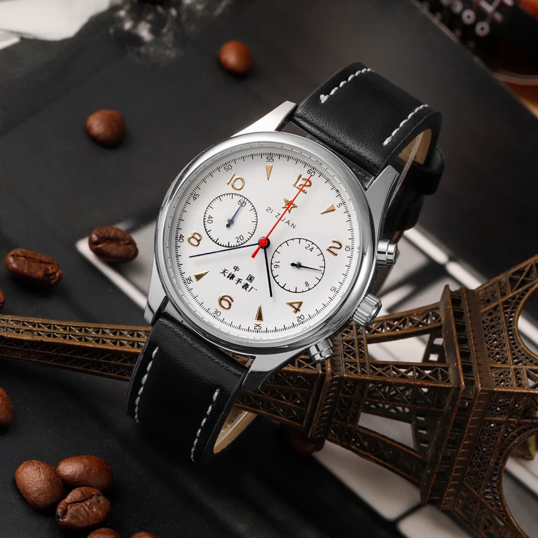 2026 ساعات رجالية جديدة 1963 الطيار ساعة أوتوماتيكية 40 مللي متر مقاوم للماء ريترو كوارتز كرونوغراف فستان عتيق - 3