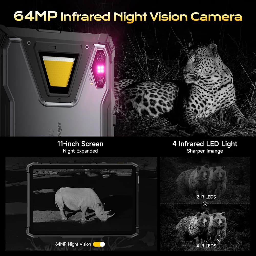 Ulefone Armor Pad 5 Pro 5G Rugged Tablet 24200 mAh  Android 15 Tablet 12GB+20GB RAM ，512GB ROM 64MP 120W GPS NFC - 4