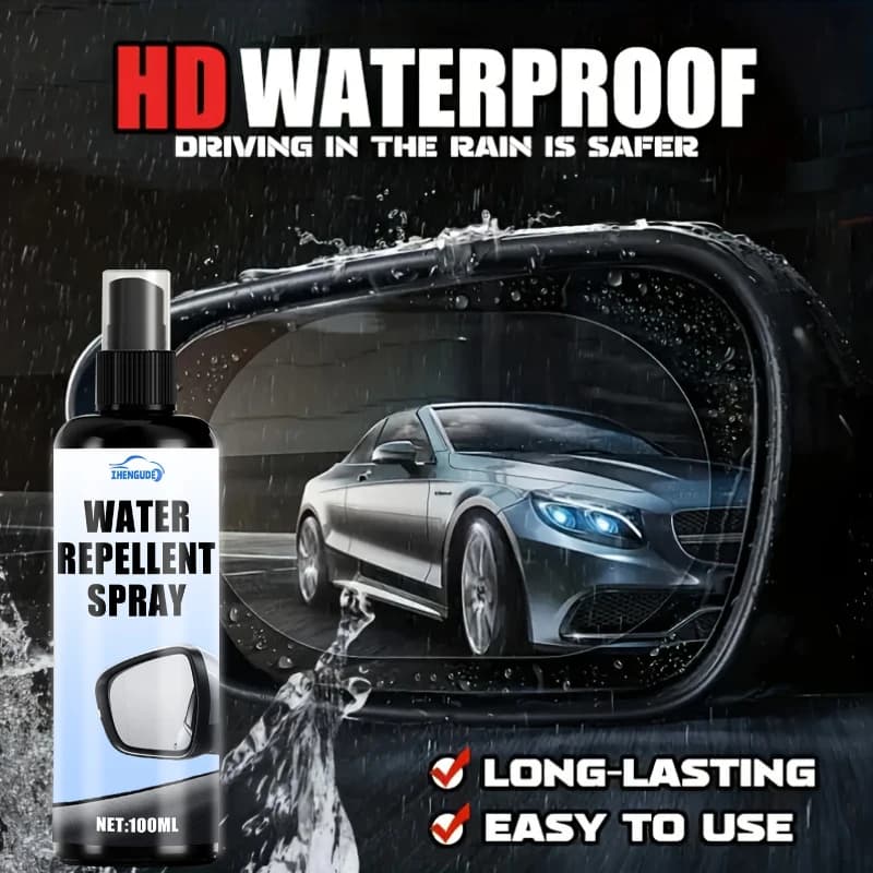 رذاذ مقاوم للماء لزجاج السيارة، طلاء مقاوم للمطر، فيلم واقي من الشمس للزجاج الأمامي، ملمع لامع، يعزز الأداء المقاوم للماء، يحسن الرؤية - 2