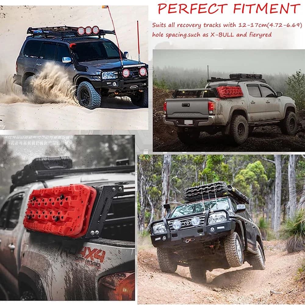 For All Recovery Tracks with 4.72"-6.69" Hole Spacing Universal Track Mounting Pins Base Plates Kits For Traction Boards Kit - 5